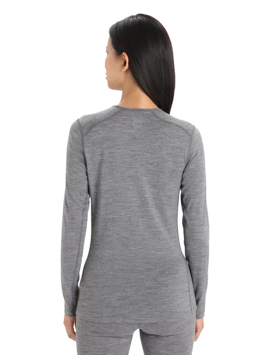 Gritstone Heather Icebreaker Merino 200 Oasis Long Sleeve Crewe Thermal Top Women's Base Layers | AU 1930EBCX